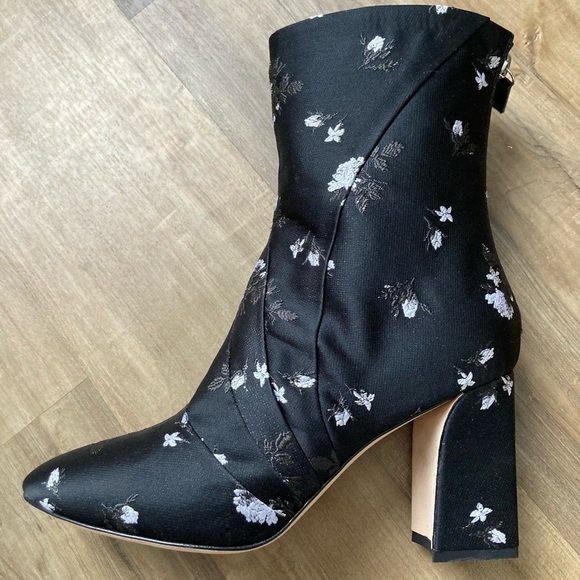 [Zac Posen] NWOB Inez Brocade Floral Block Heel Boot 38.5 - Picture 11 of 16